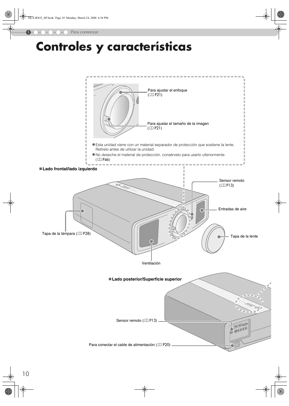 Controles y características, Acontrols and featuresb ( pp10 ), Acommandes et fonctionnalitésb ( pp10 ) | JVC LCT2440-001B User Manual | Page 110 / 150