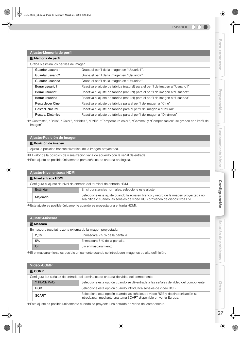 Acompb, Pp27, Acompb an | Amaskb, Apicture positionb valu, Acompb et, Amasqueb, Aposition d’imageb | JVC LCT2440-001B User Manual | Page 127 / 150