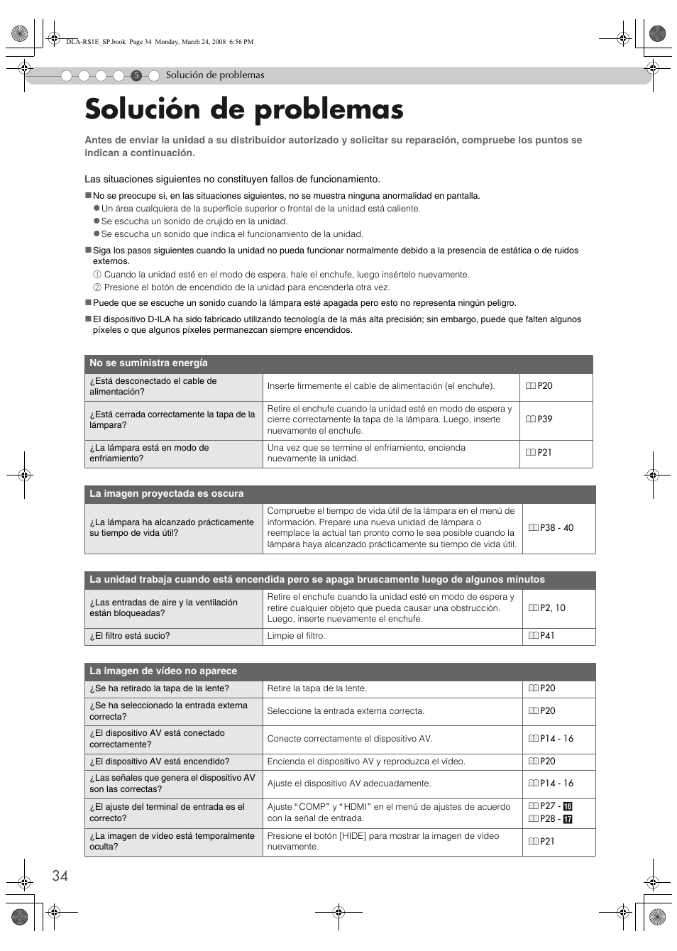 Solución de problemas, Roubleshooting, Pannage | JVC LCT2440-001B User Manual | Page 134 / 150