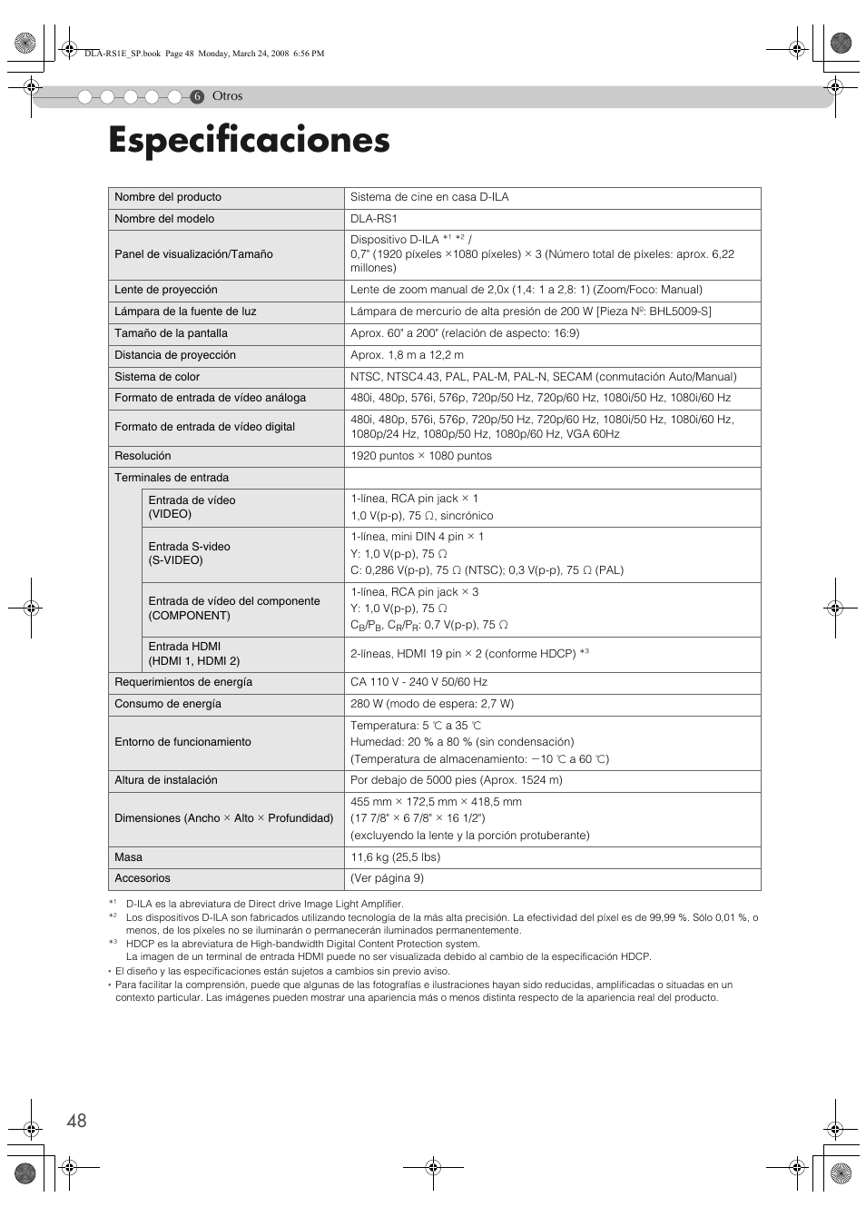 Especificaciones, Aspecificationsb. (pp48), Acaractéristiquesb. (pp48) | Aespecificacionesb. (pp48) | JVC LCT2440-001B User Manual | Page 148 / 150