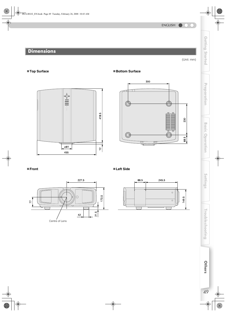 Dimensions | JVC LCT2440-001B User Manual | Page 49 / 150