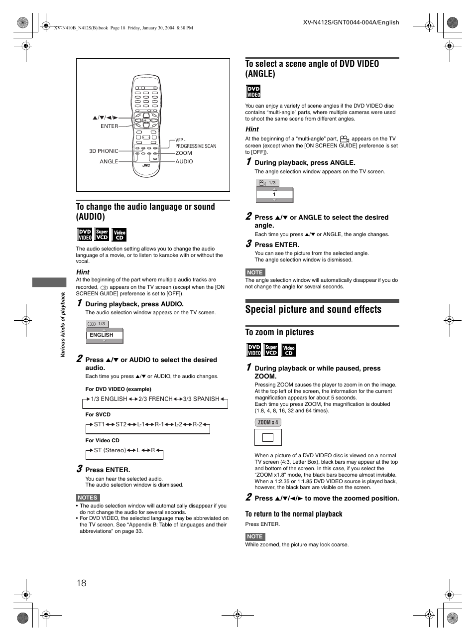 Special picture and sound effects | JVC 0204KTYBICJSC User Manual | Page 20 / 38