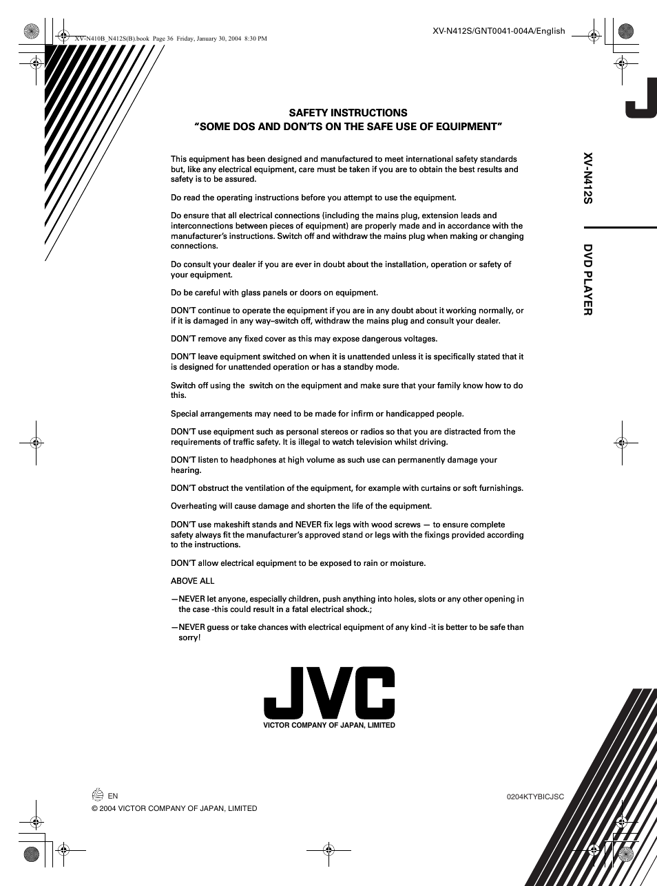 Back, Xv-n412s dvd player | JVC 0204KTYBICJSC User Manual | Page 38 / 38