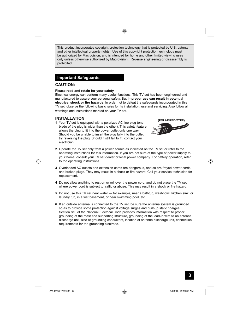 JVC AV-56P785 User Manual | Page 3 / 88