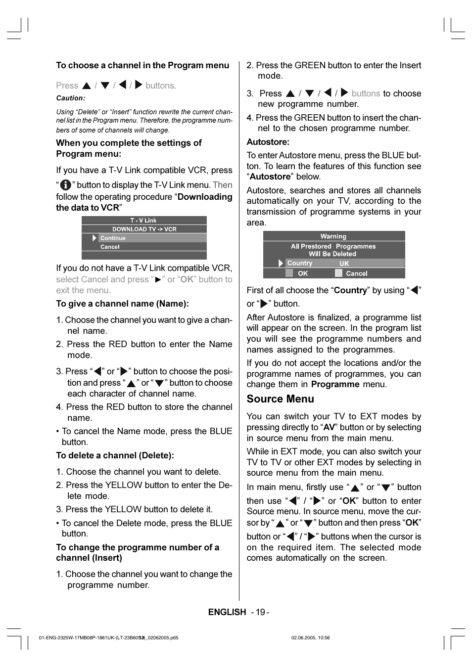 Source menu | JVC Wide LCD Panel TV LT-23B60SJ User Manual | Page 20 / 34