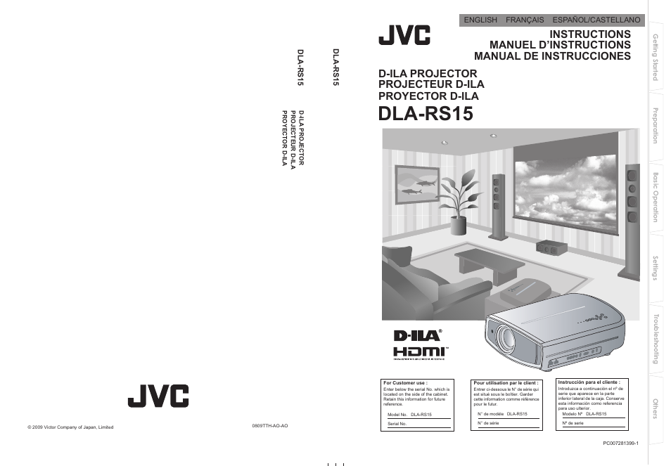 JVC DLA-RS15 User Manual | 181 pages