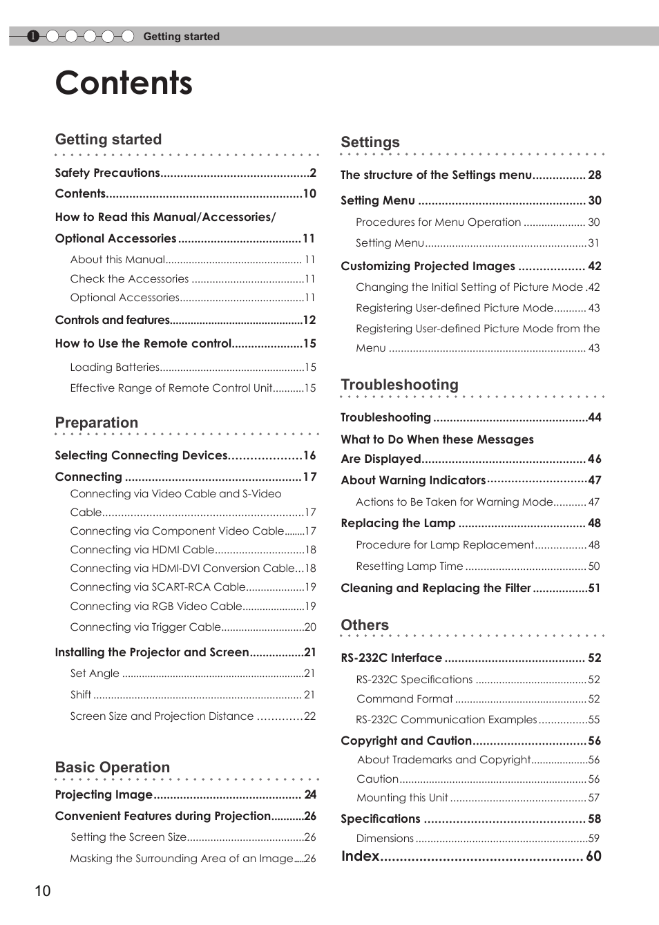 JVC DLA-RS15 User Manual | Page 10 / 181