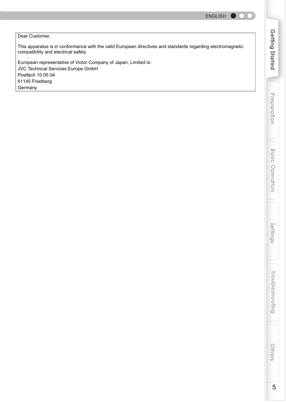 JVC DLA-RS15 User Manual | Page 5 / 181