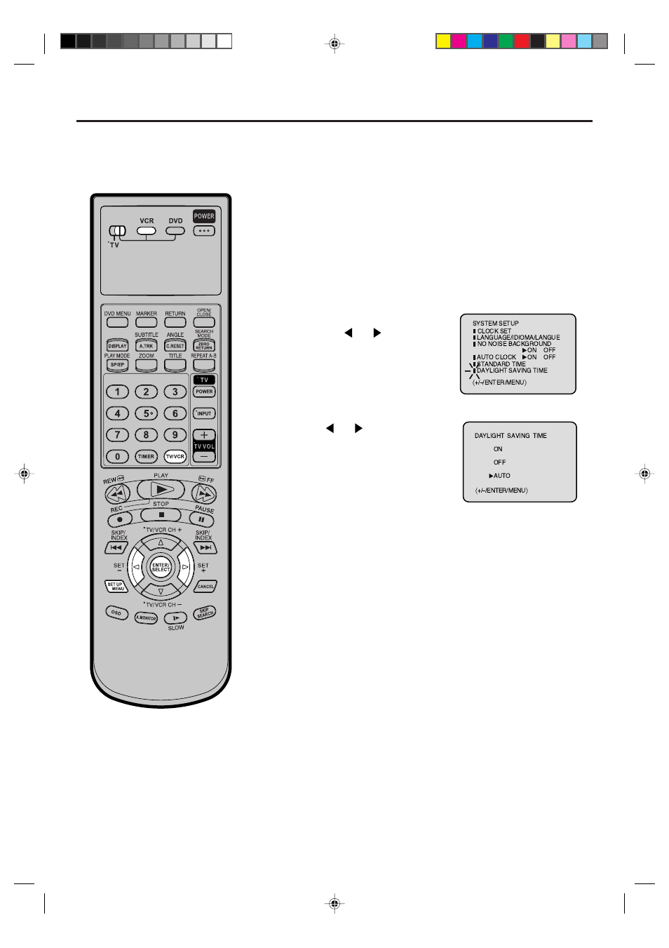 22 auto clock setting, Daylight saving time setting | JVC HR-XVC21UJ User Manual | Page 22 / 64