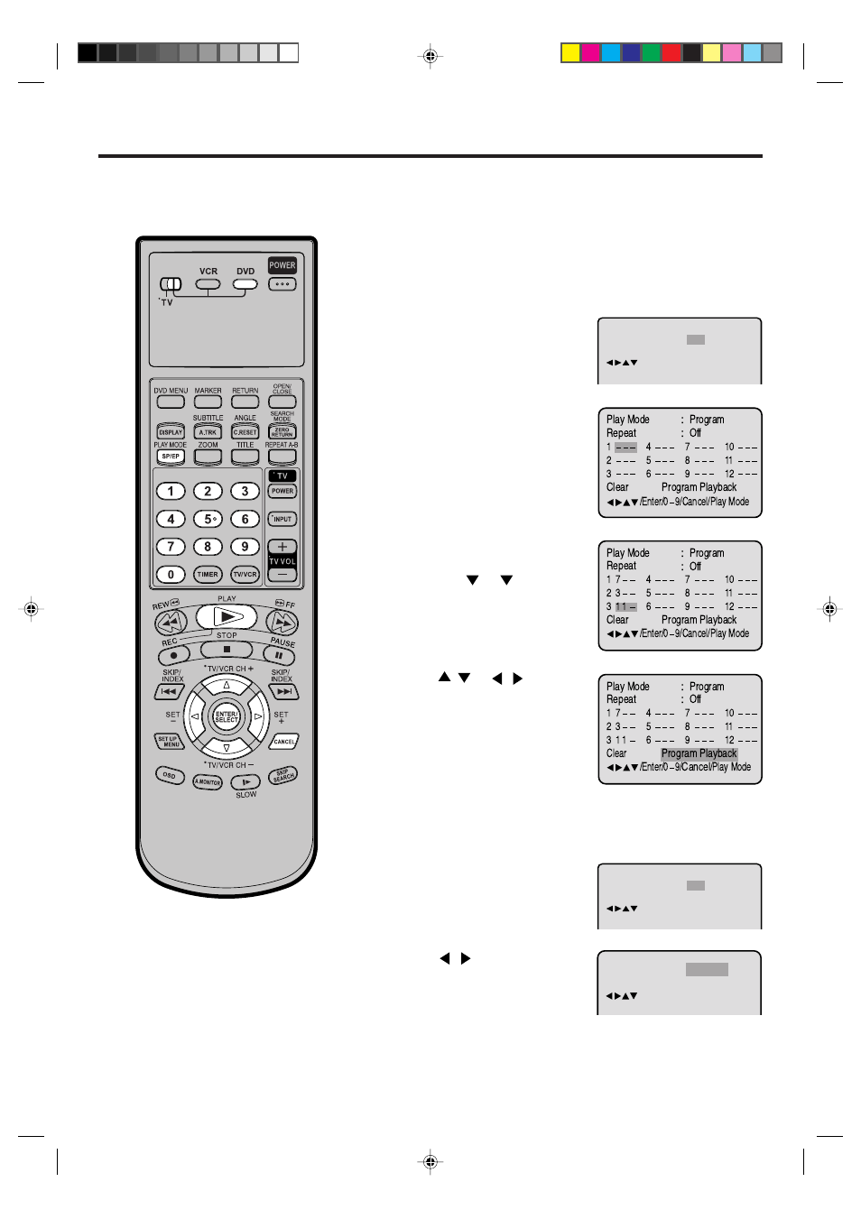 Program playback/random playback (cd), Program playback, Random playback | JVC HR-XVC21UJ User Manual | Page 41 / 64