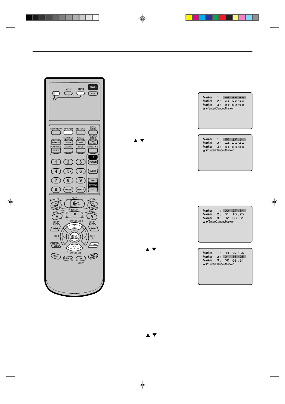 47 marking desired scenes, Marking the scenes, Returning to the scenes | JVC HR-XVC21UJ User Manual | Page 47 / 64