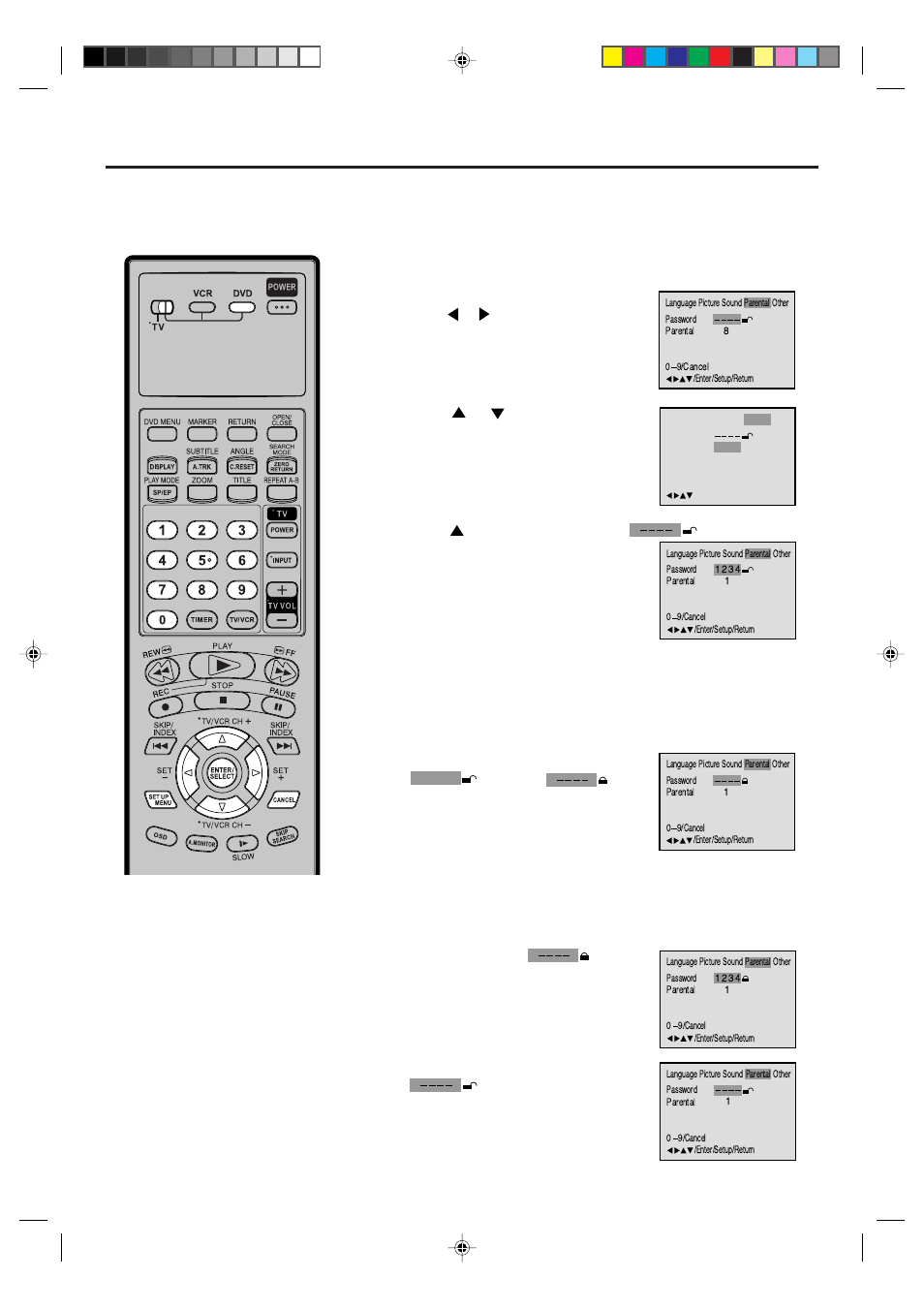 50 parental control, Parental control setting | JVC HR-XVC21UJ User Manual | Page 50 / 64