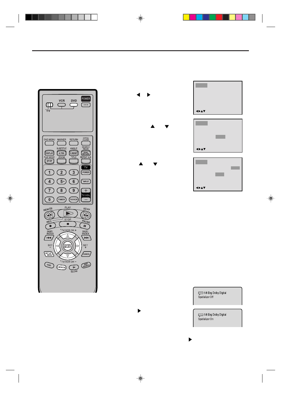 Setting surround sound, Setting audio soundtrack language | JVC HR-XVC21UJ User Manual | Page 54 / 64