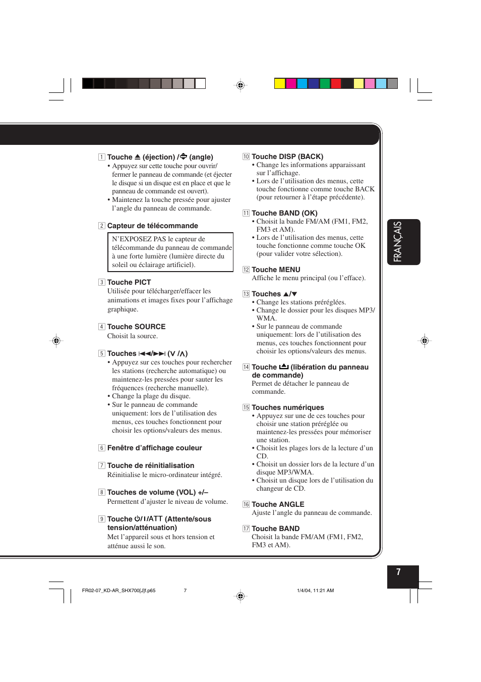 Français | JVC KD-AR7000 User Manual | Page 107 / 153