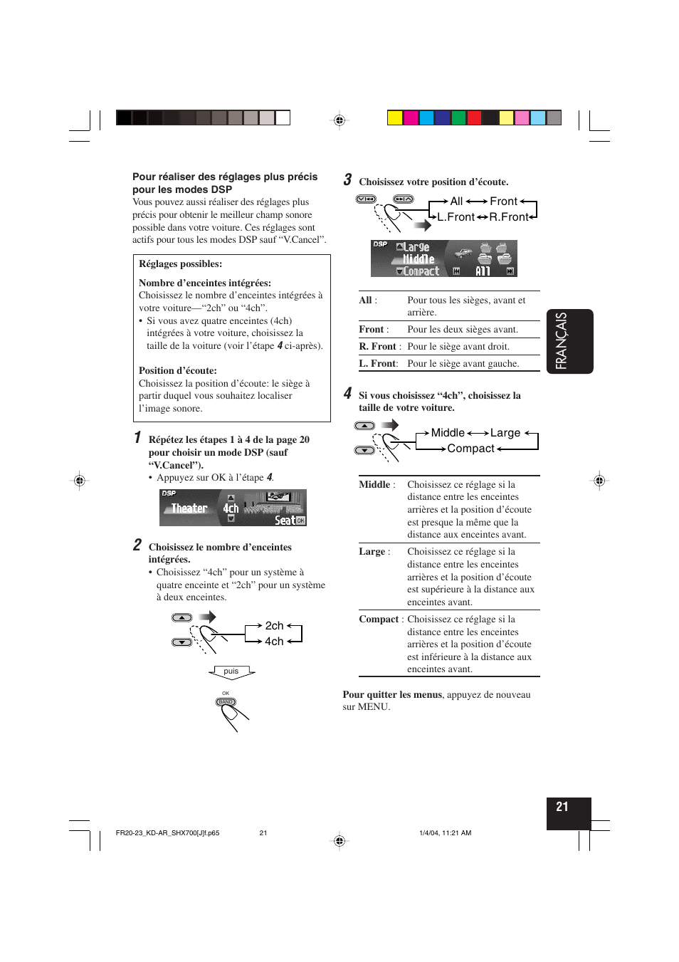 Fran ç ais | JVC KD-AR7000 User Manual | Page 121 / 153