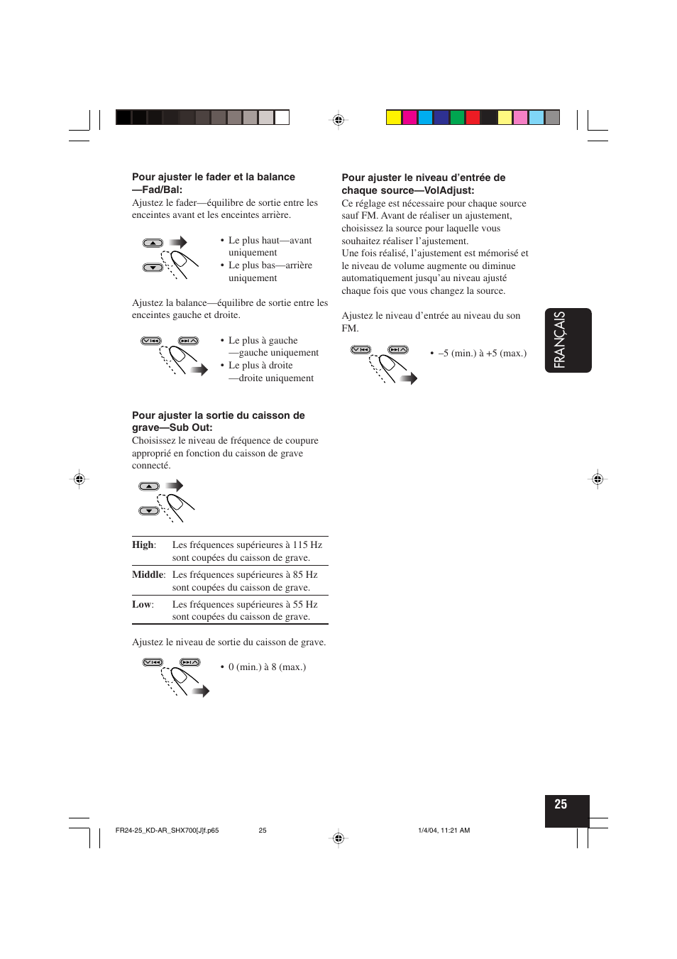 Fran ç ais | JVC KD-AR7000 User Manual | Page 125 / 153