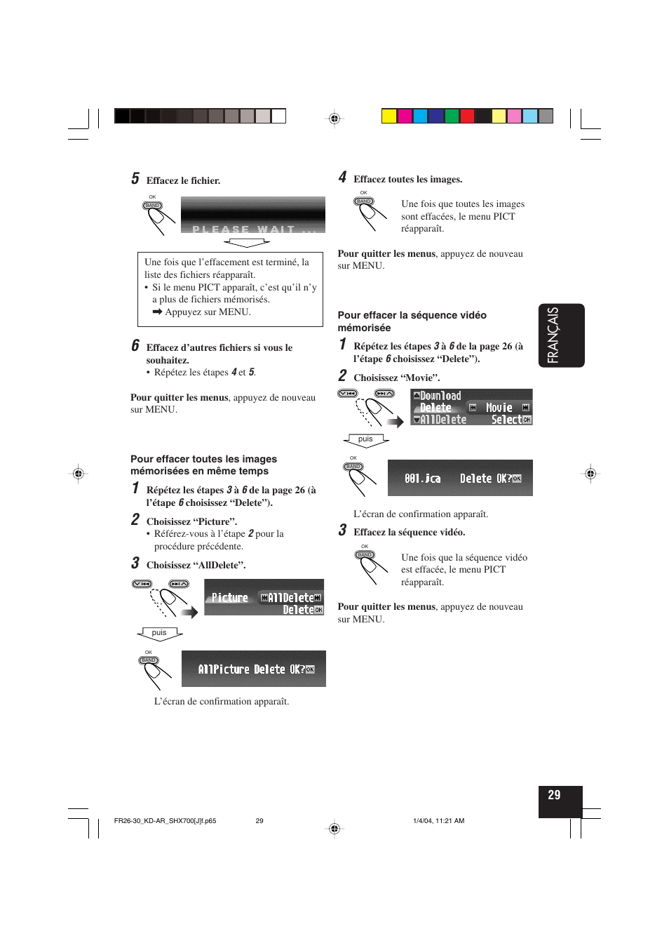 Fran ç ais | JVC KD-AR7000 User Manual | Page 129 / 153
