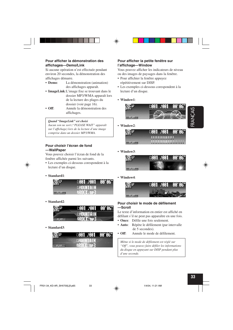 Fran ç ais | JVC KD-AR7000 User Manual | Page 133 / 153