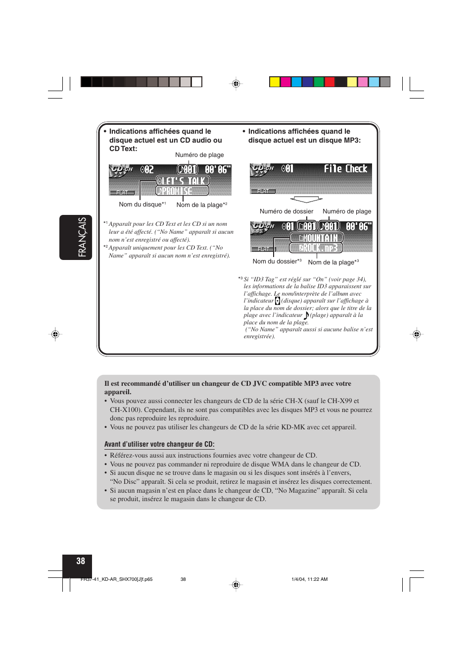 Fran ç ais | JVC KD-AR7000 User Manual | Page 138 / 153