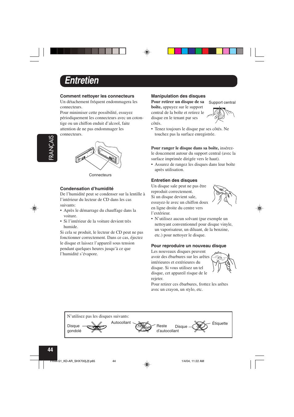 Entretien, Fran ç ais | JVC KD-AR7000 User Manual | Page 144 / 153