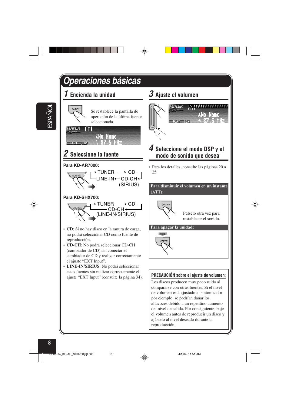 Operaciones básicas | JVC KD-AR7000 User Manual | Page 58 / 153