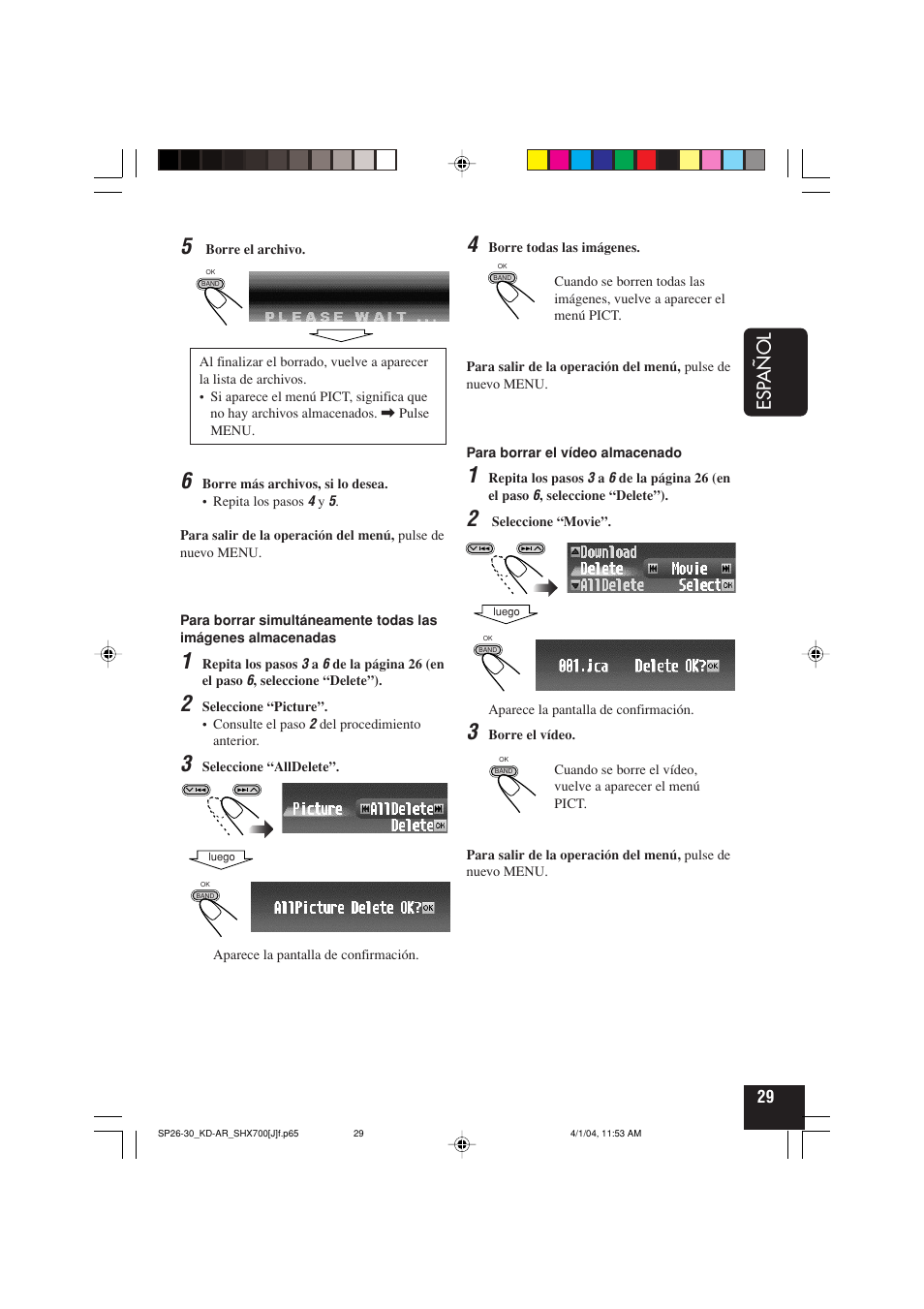 Esp añol | JVC KD-AR7000 User Manual | Page 79 / 153