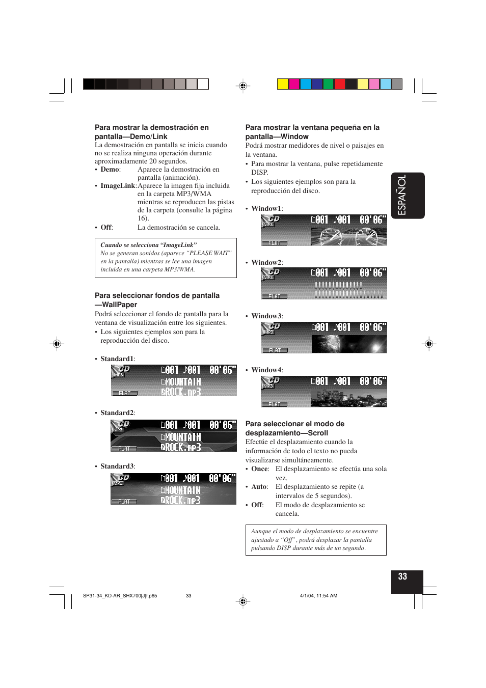 Esp añol | JVC KD-AR7000 User Manual | Page 83 / 153