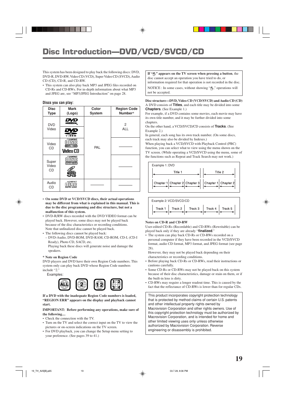 Disc introduction—dvd/vcd/svcd/cd | JVC TH-A25 User Manual | Page 23 / 50