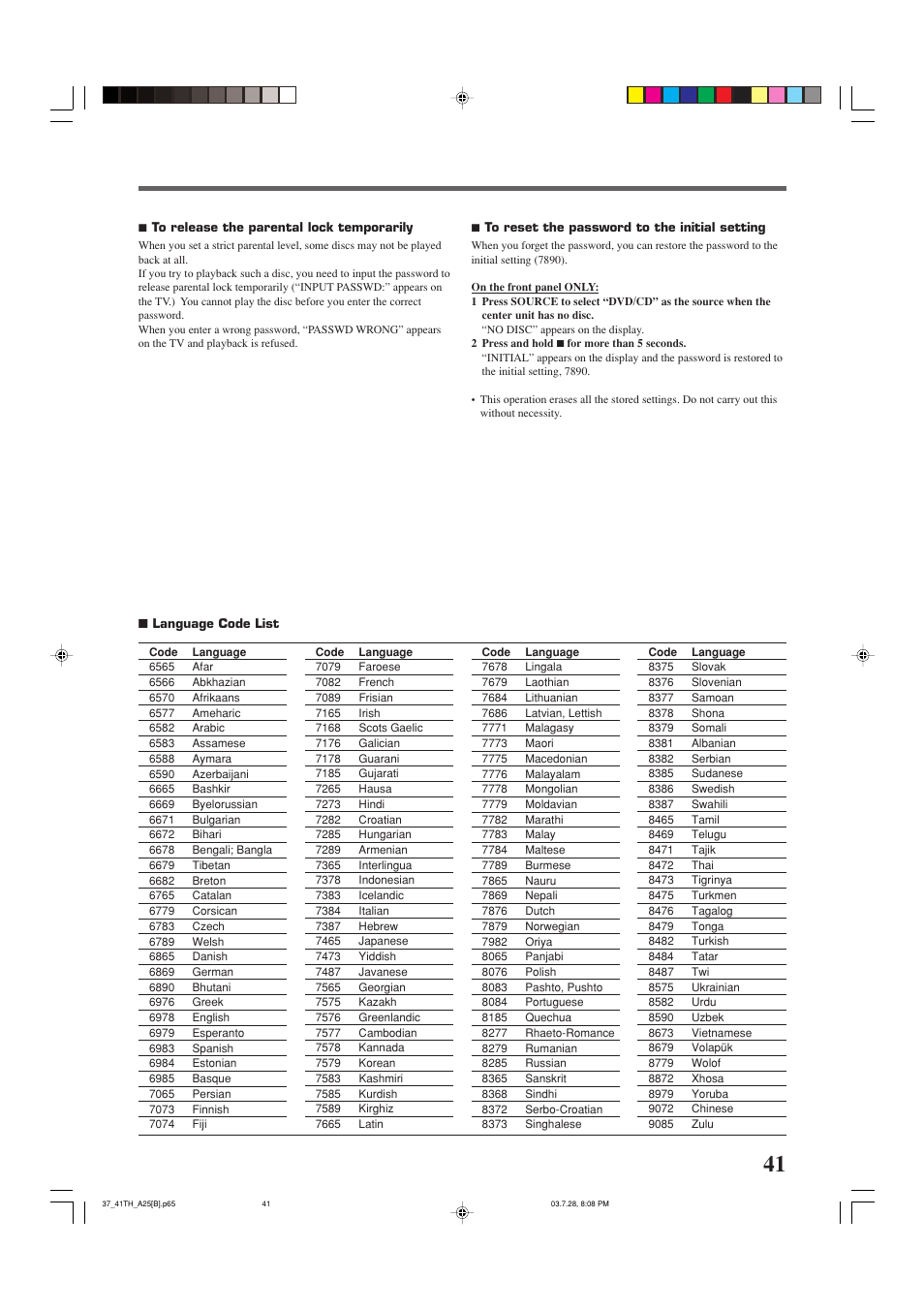 JVC TH-A25 User Manual | Page 45 / 50