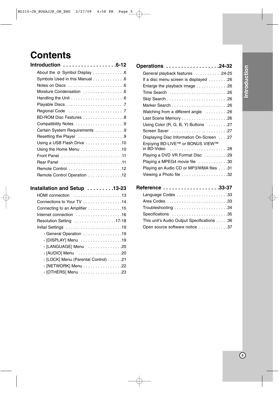 JVC XV-BP1  EN User Manual | Page 5 / 40