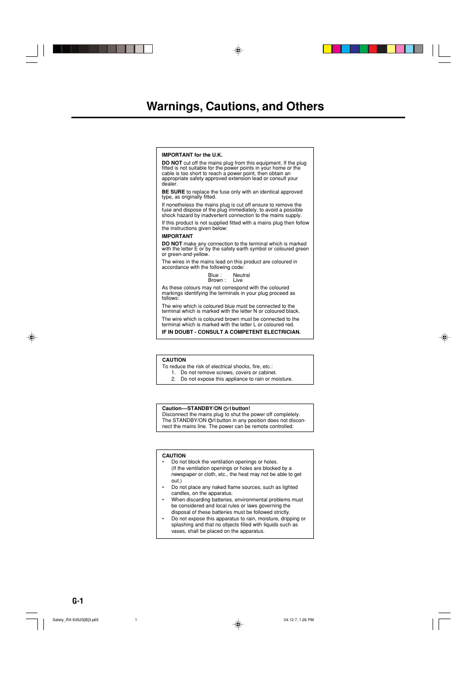 Warnings, cautions, and others | JVC RX-5052S User Manual | Page 2 / 39