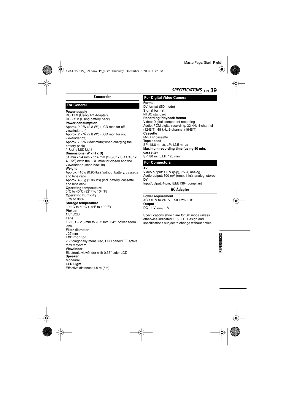 JVC GR-D750US User Manual | Page 39 / 40