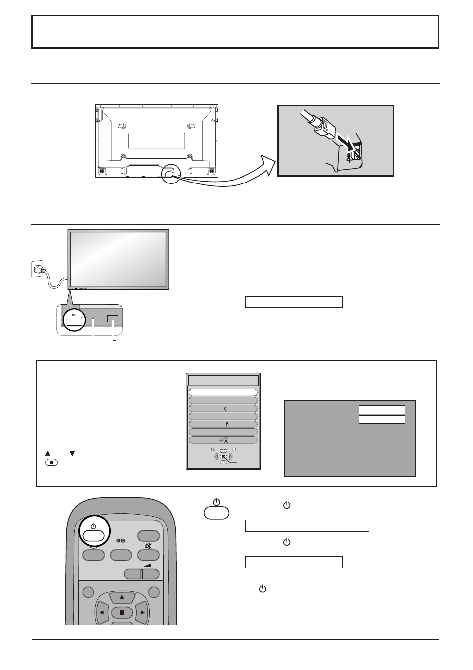 Power on/off and input signal selection, Power on/off, Ac cord connection | JVC GD-V501PCE User Manual | Page 14 / 40
