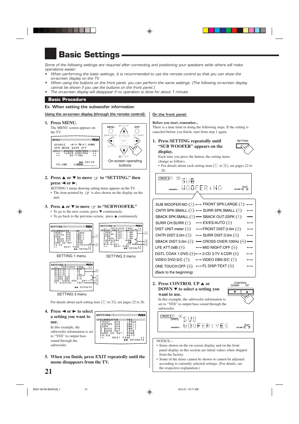 Basic settings | JVC LVT0870-006A User Manual | Page 24 / 64