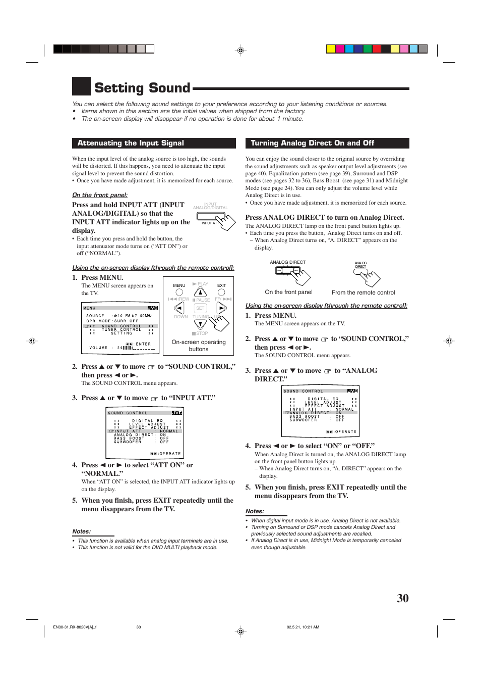 Setting sound | JVC LVT0870-006A User Manual | Page 33 / 64