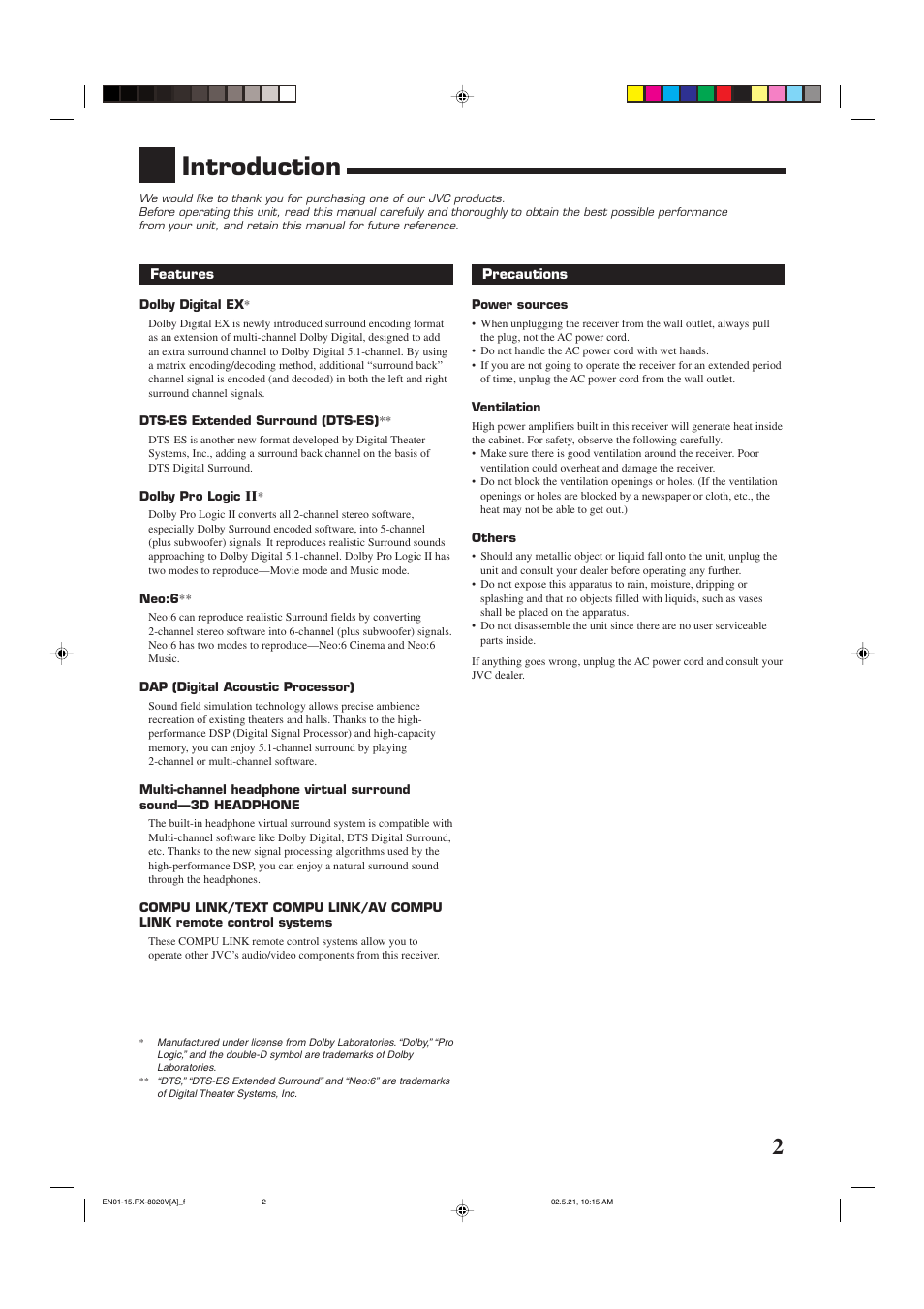 Introduction | JVC LVT0870-006A User Manual | Page 5 / 64