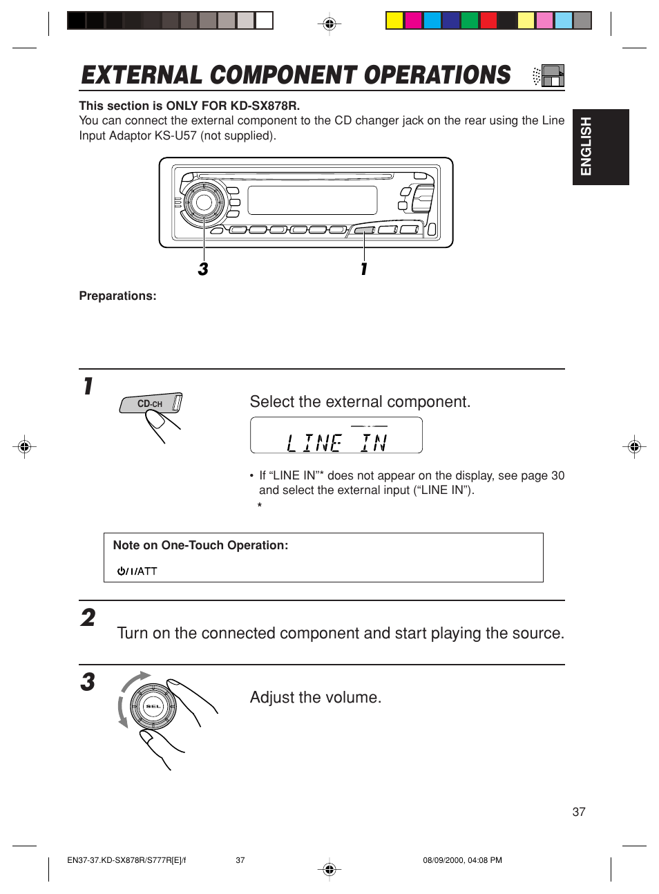 External component operations | JVC CD Receiver KD-S8R User Manual | Page 37 / 45