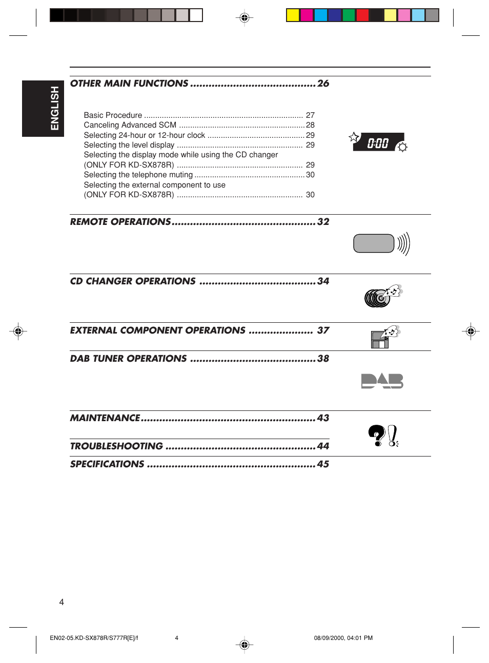 JVC CD Receiver KD-S8R User Manual | Page 4 / 45