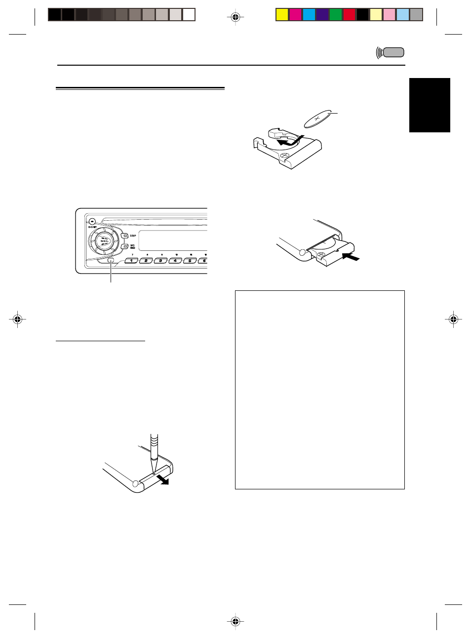 Remote controller, Preparing the remote controller, Installing the battery | JVC KD-S711R User Manual | Page 23 / 32