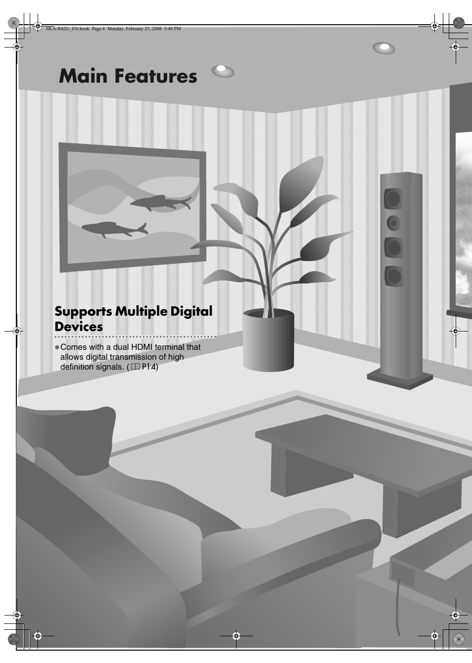 Main features, Supports multiple digital, Devices | JVC DLA-RS2 User Manual | Page 6 / 162