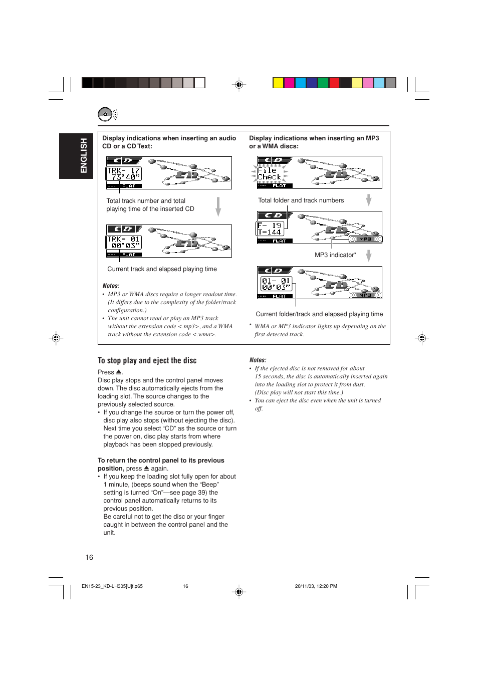 English | JVC KD-LH305 User Manual | Page 16 / 62