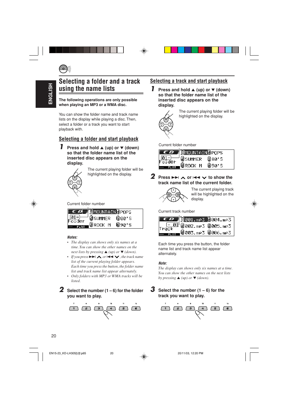 JVC KD-LH305 User Manual | Page 20 / 62