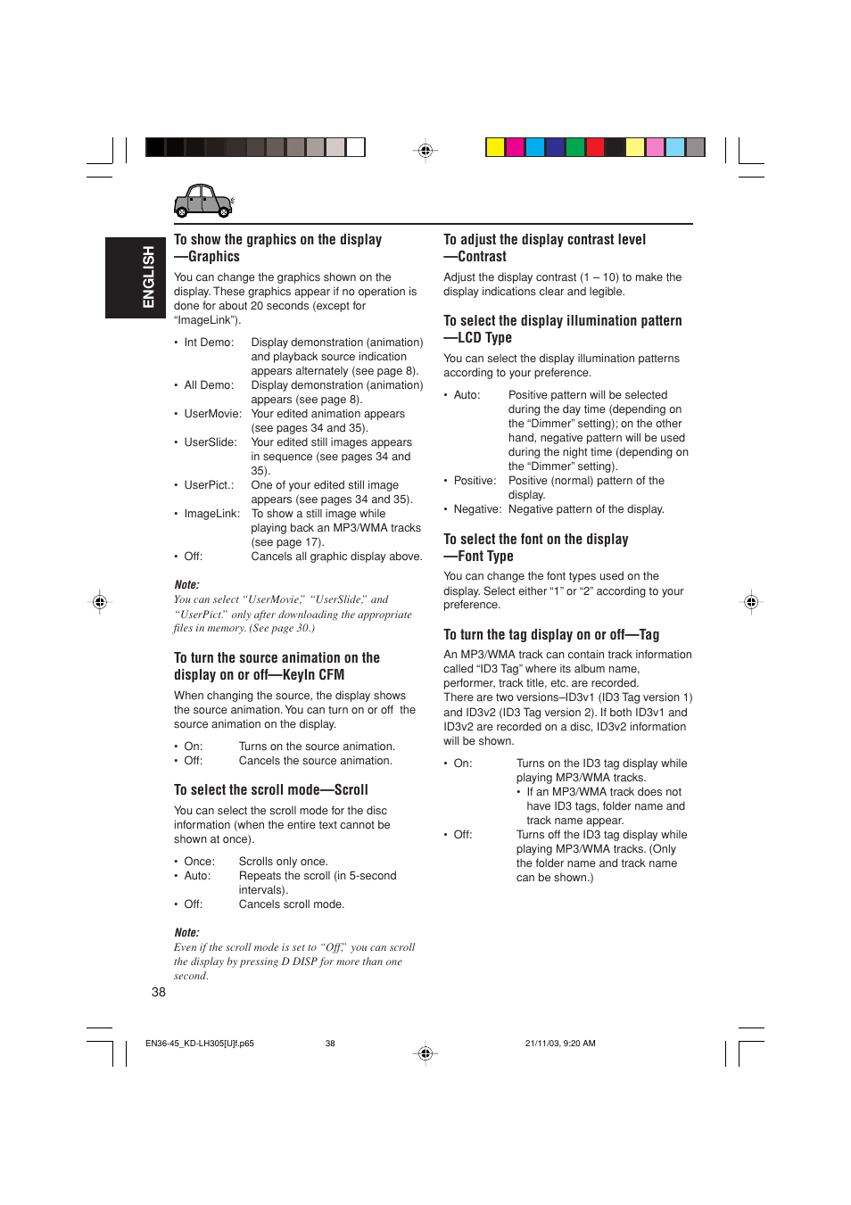 JVC KD-LH305 User Manual | Page 38 / 62