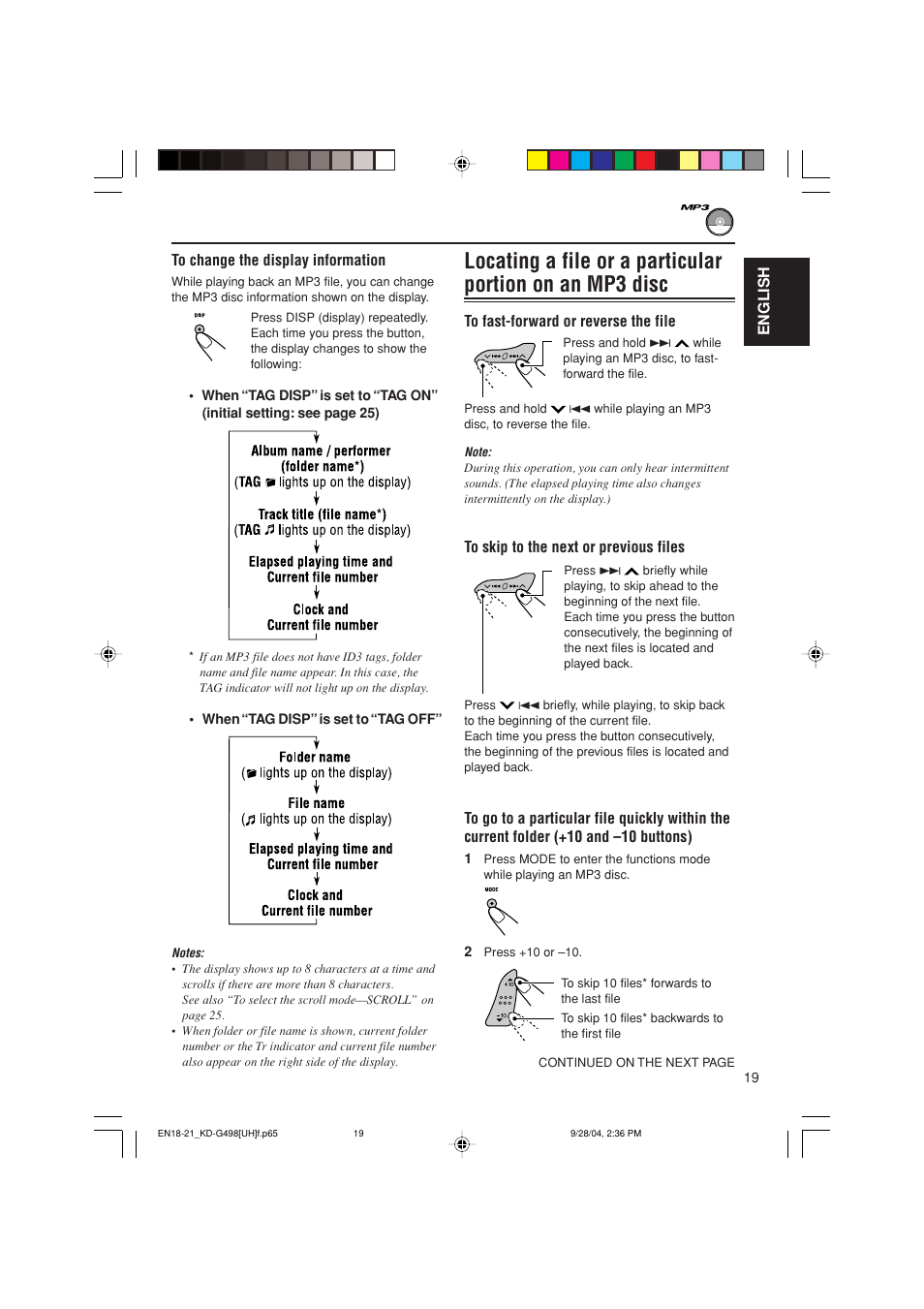 JVC KD-G498 User Manual | Page 19 / 34