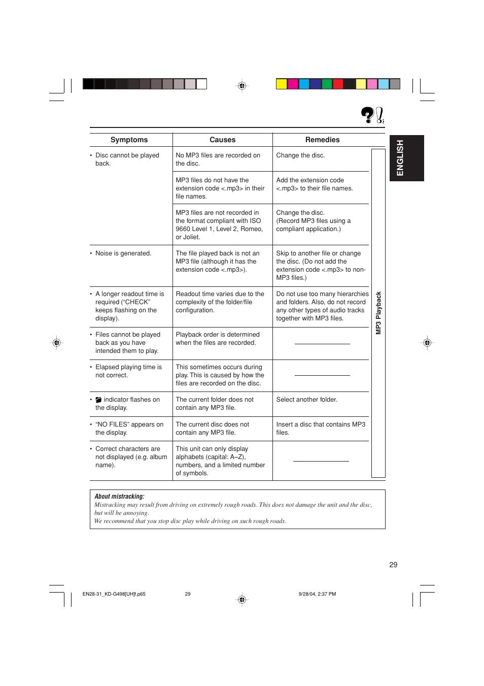 English | JVC KD-G498 User Manual | Page 29 / 34