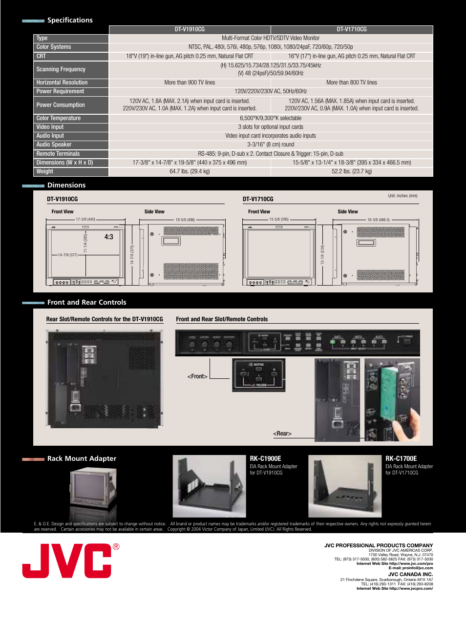 Distributed by | JVC DT-V1710CG User Manual | Page 4 / 4