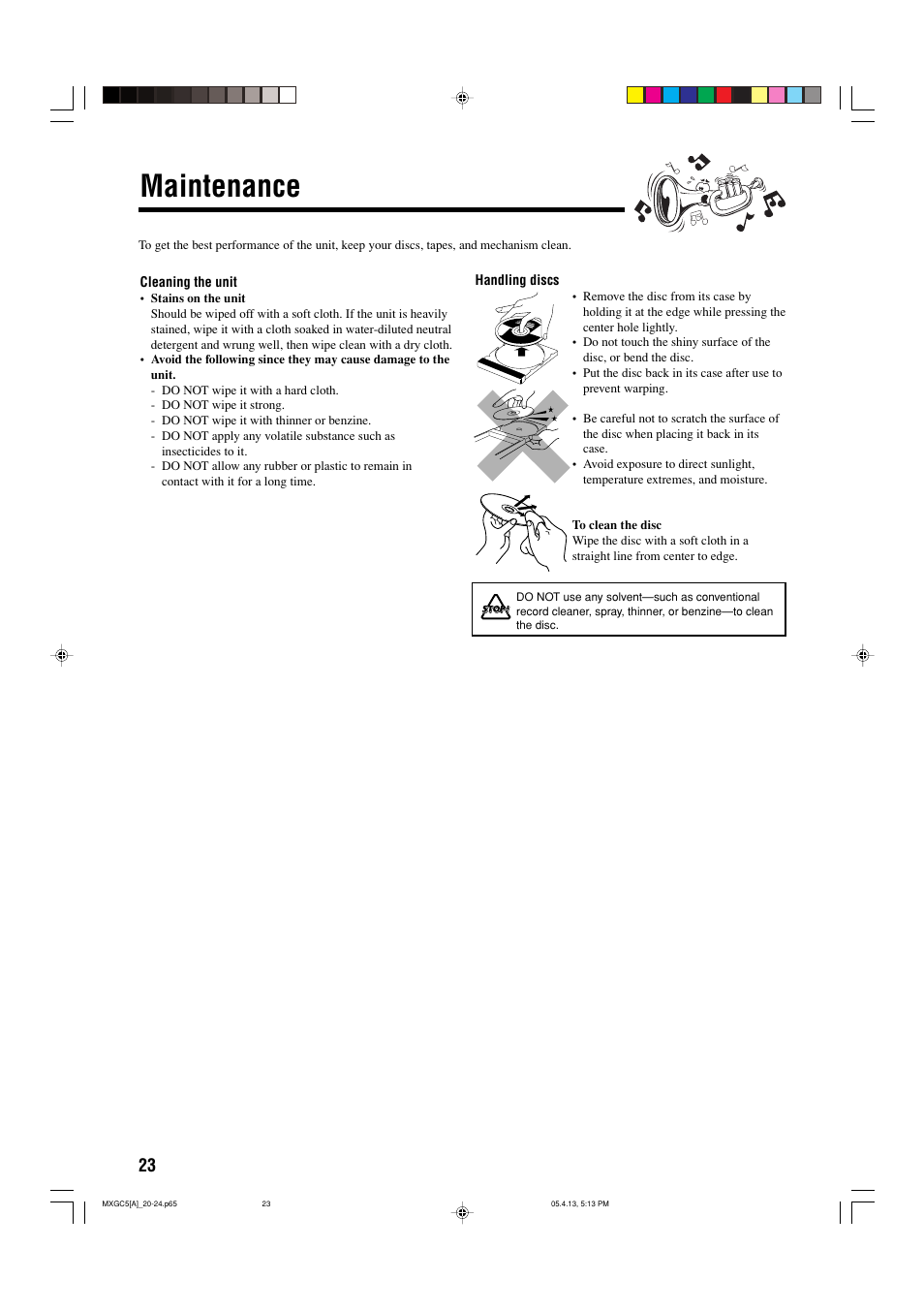 Maintenance | JVC 0405MWMMDWBET User Manual | Page 26 / 28