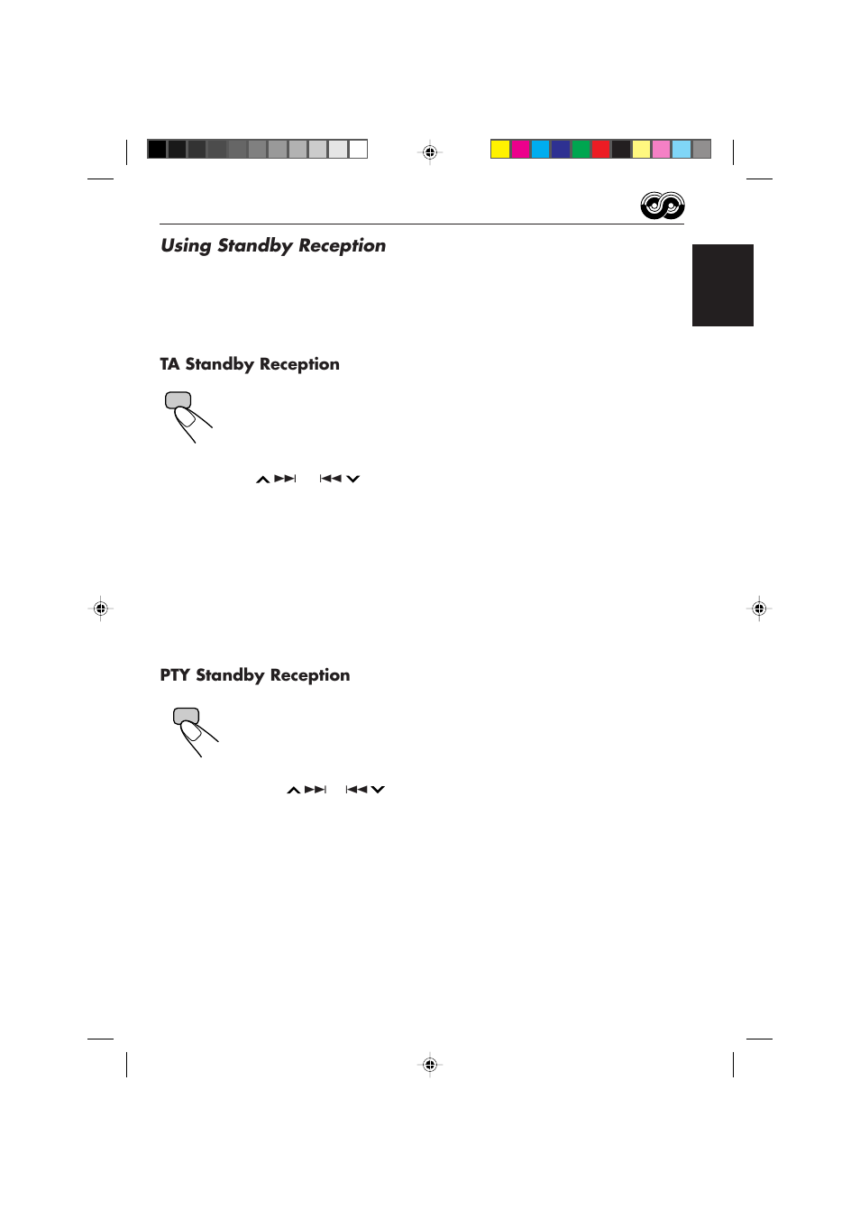 Using standby reception, Ta standby reception, Pty standby reception | JVC KD-S673R User Manual | Page 11 / 138