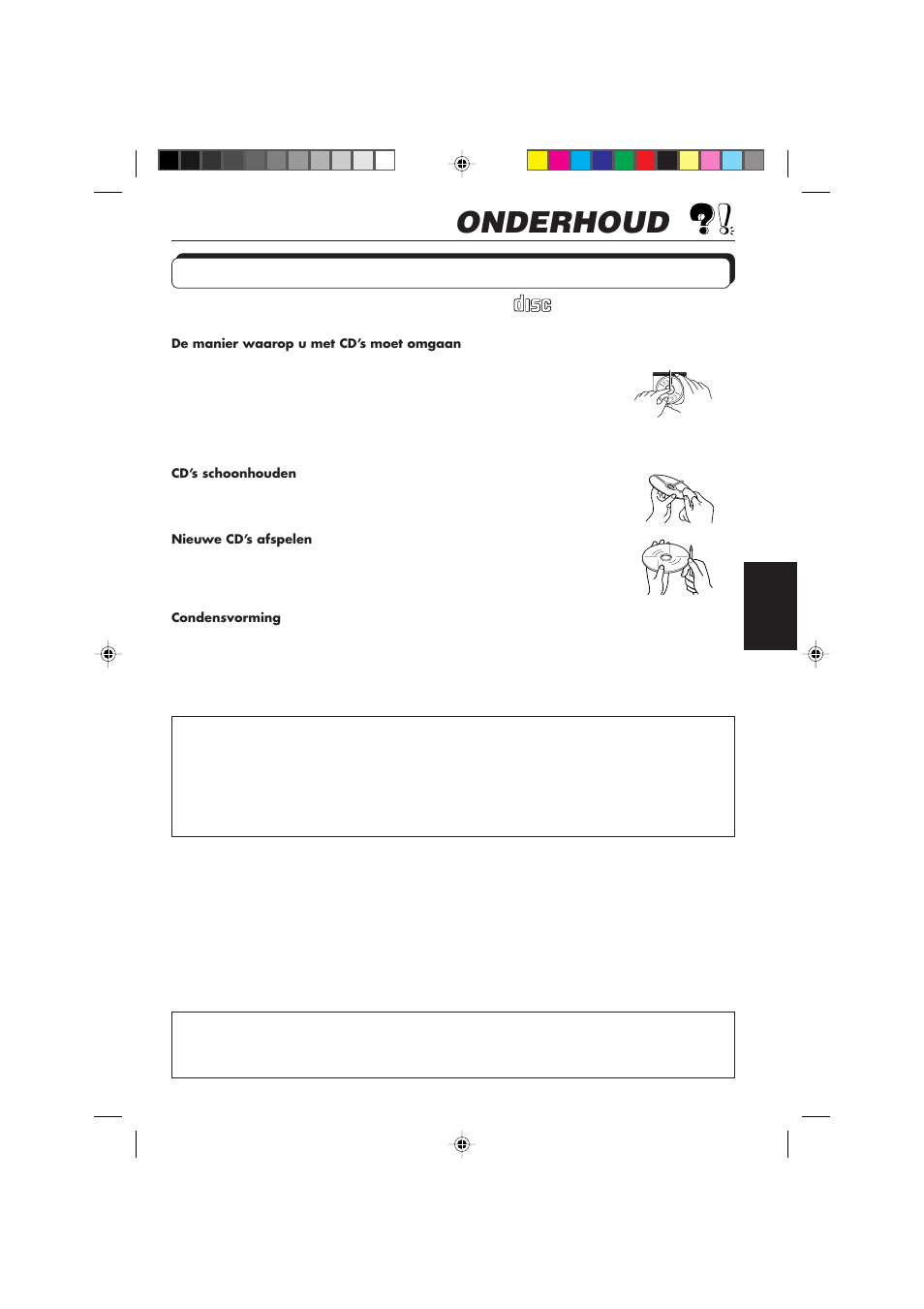 Onderhoud, Omgaan met cd’s, Nederlands | JVC KD-S673R User Manual | Page 135 / 138