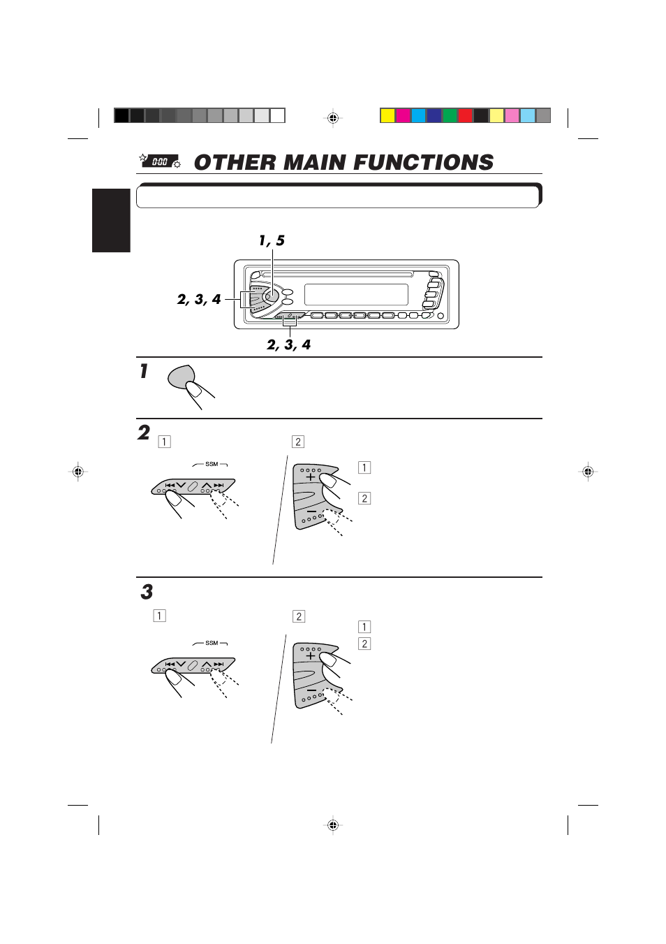 Other main functions, Setting the clock | JVC KD-S673R User Manual | Page 26 / 138